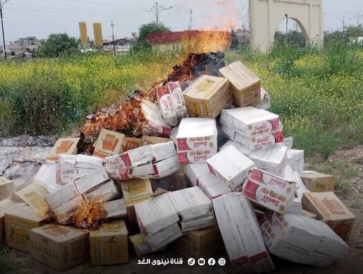 في خبر صادم.. نينوى تُخلص من 600 طن من الأغذية الفاسدة و70 ألف لتر من المشروبات المغشوشة في عملية تطهير سنوية